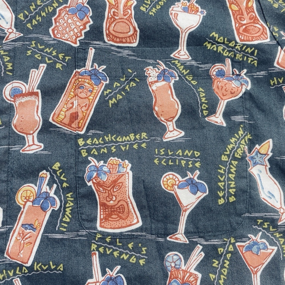 Vintage Reyn Spooner Hawaiian Cocktail Shirt Mens Large Novelty Bar Aloha Button - Picture 3 of 8